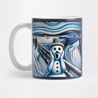 Frosty Frenzy: The Snowman’s Scream Mug